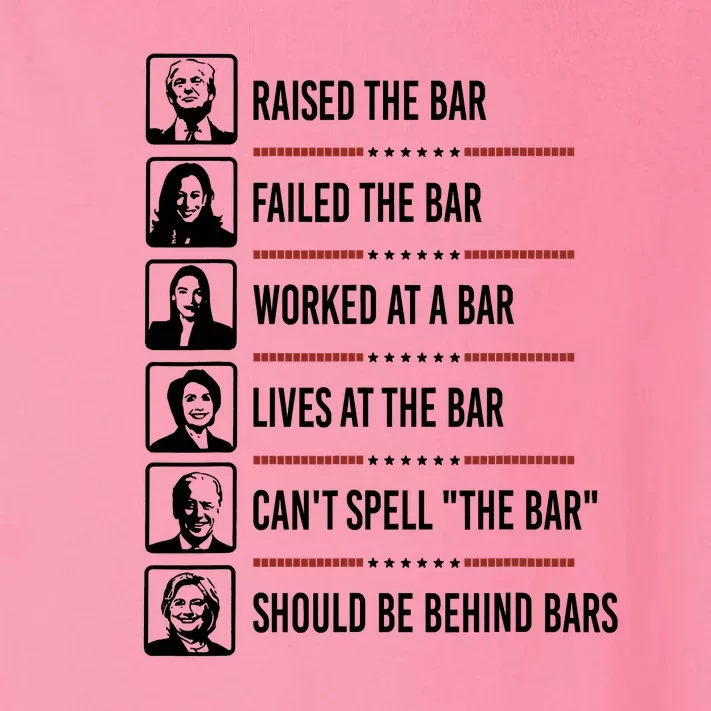 Raised The Bar Failed The Bar Worked At A Bar Lives At Toddler Long Sleeve Shirt