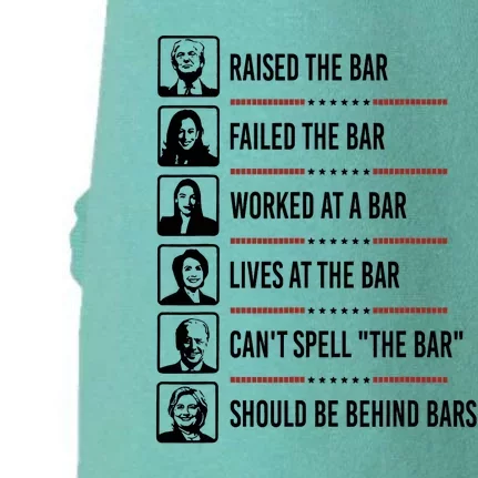 Raised The Bar Failed The Bar Worked At A Bar Lives At Doggie 3-End Fleece Hoodie