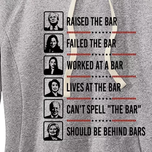 Raised The Bar Failed The Bar Worked At A Bar Lives At Women's Fleece Hoodie