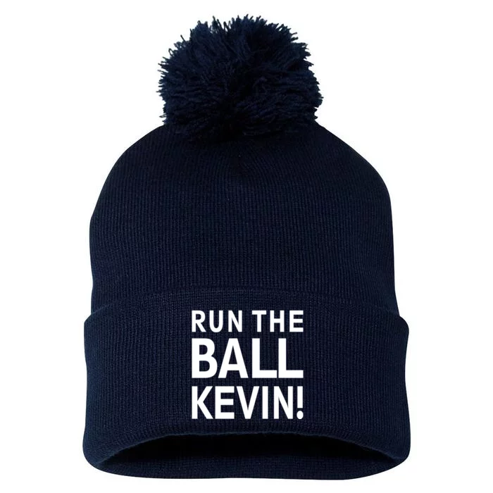 Run The Ball Kevin Funny Football Fan Meme Pom Pom 12in Knit Beanie