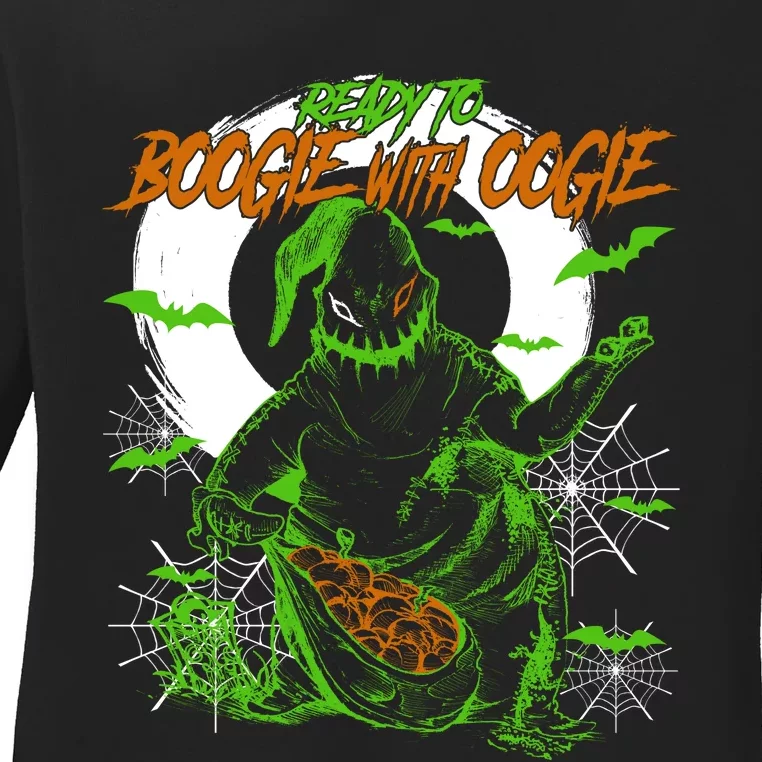 Ready To Boogie With Boogie Oogie Nightmare Halloween Ladies Long Sleeve Shirt