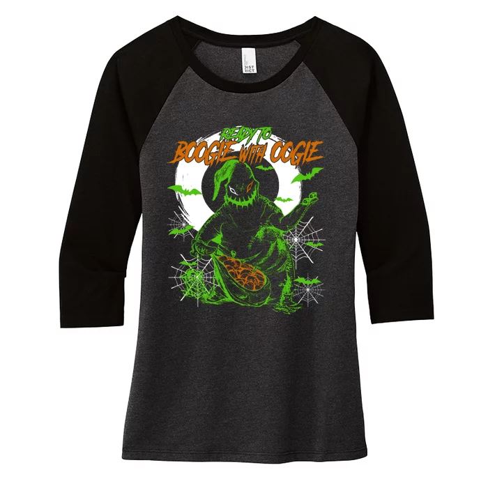 Ready To Boogie With Boogie Oogie Nightmare Halloween Women's Tri-Blend 3/4-Sleeve Raglan Shirt