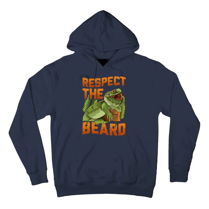 Respect The Beard Tee Funny Bearded Dragon Tall Hoodie