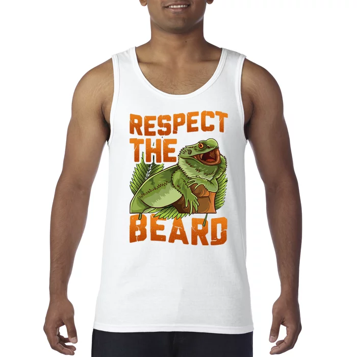 Respect The Beard Tee Funny Bearded Dragon Tank Top