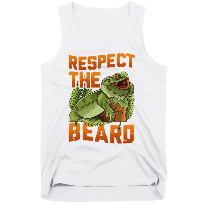 Respect The Beard Tee Funny Bearded Dragon Tank Top