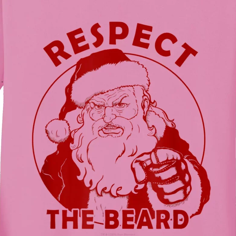 Respect The Beard Santa Claus Funny Christmas Kids Long Sleeve Shirt