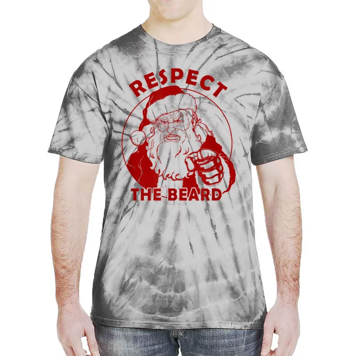 Respect The Beard Santa Claus Funny Christmas Tie-Dye T-Shirt