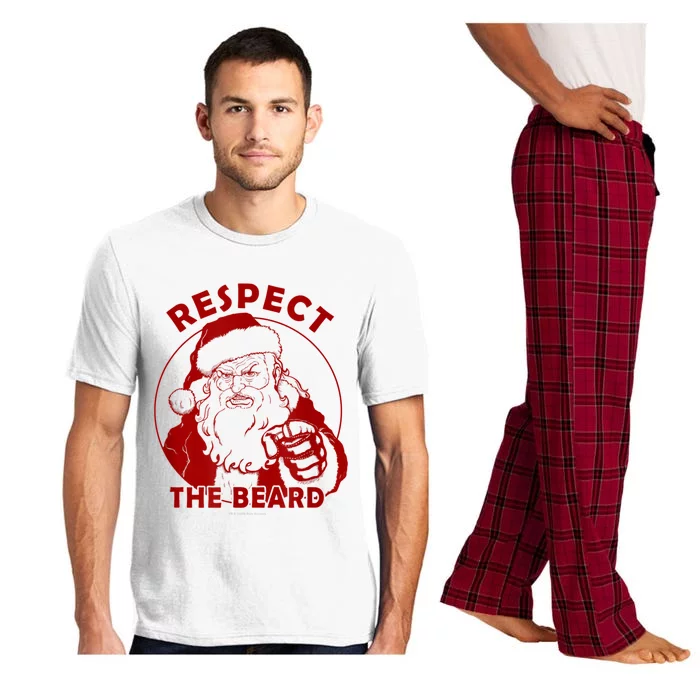 Respect The Beard Santa Claus Funny Christmas Pajama Set