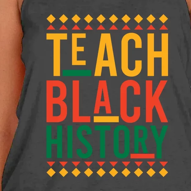 Retro Teach Black History Month Gift Women's Knotted Racerback Tank