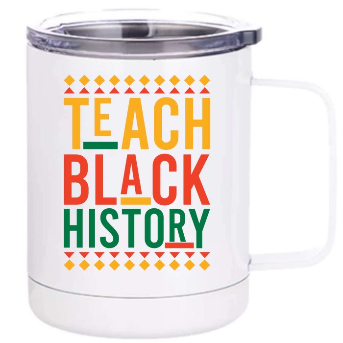 Retro Teach Black History Month Gift Front & Back 12oz Stainless Steel Tumbler Cup