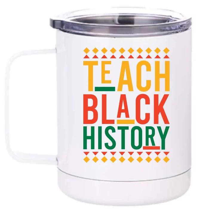 Retro Teach Black History Month Gift Front & Back 12oz Stainless Steel Tumbler Cup