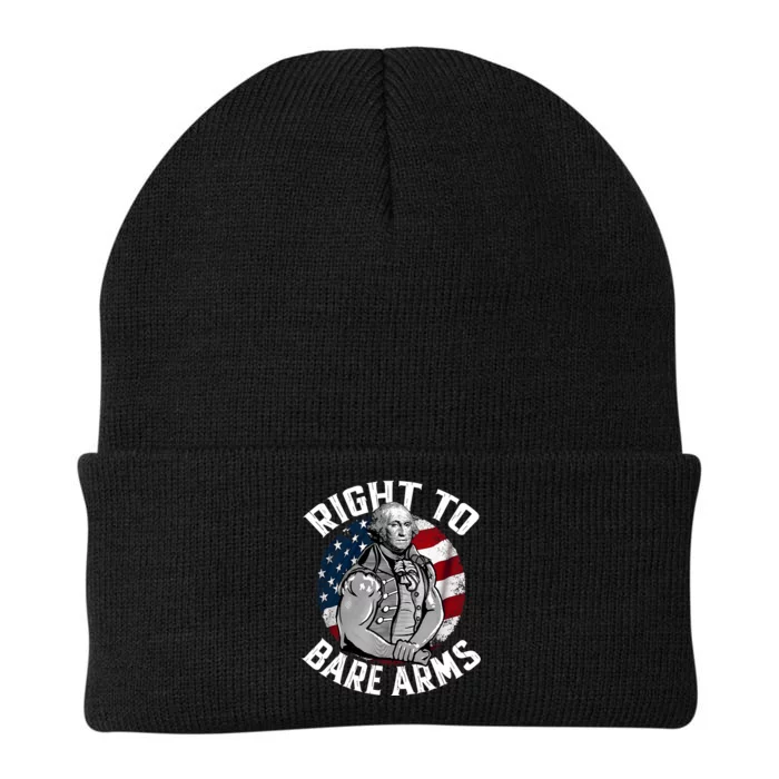 Right To Bare Arms 4th Of July Funny Gym George Washington Knit Cap Winter Beanie