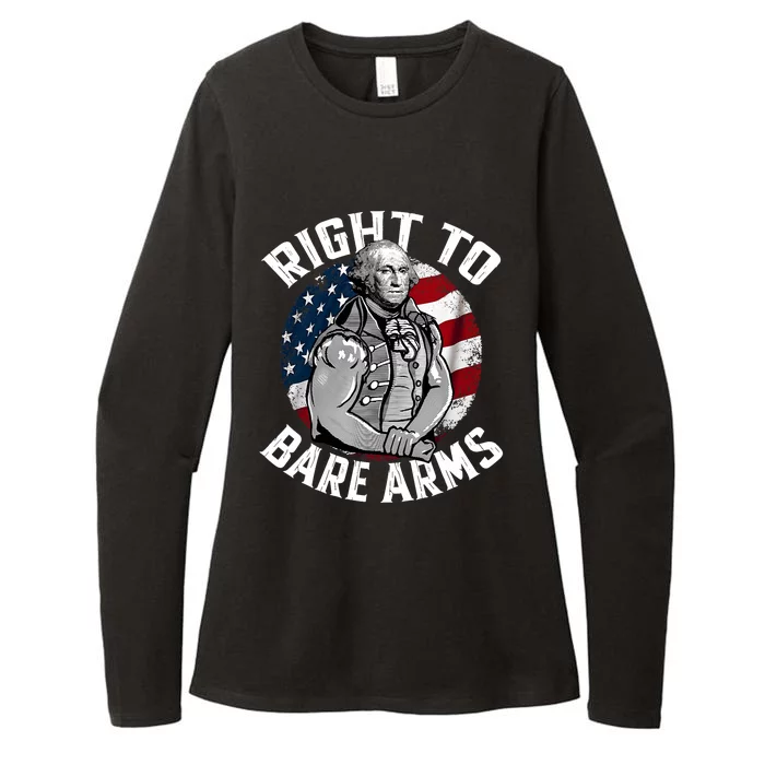 Right To Bare Arms 4th Of July Funny Gym George Washington Womens CVC Long Sleeve Shirt