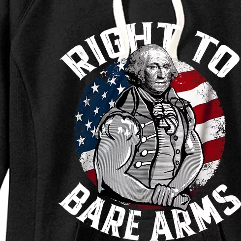 Right To Bare Arms 4th Of July Funny Gym George Washington Women's Fleece Hoodie