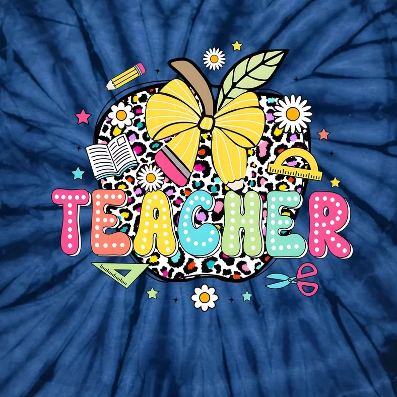 Retro Teacher Back To School First Day Of School Tie-Dye T-Shirt