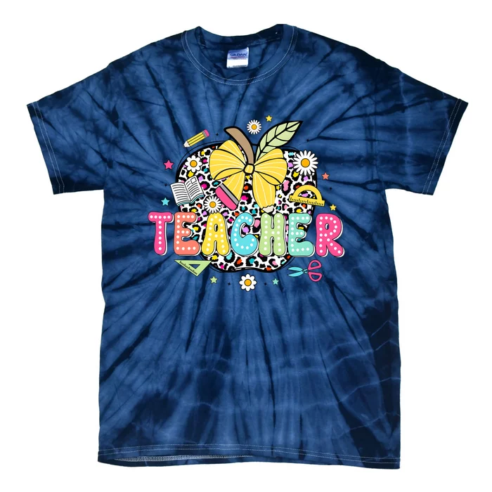 Retro Teacher Back To School First Day Of School Tie-Dye T-Shirt