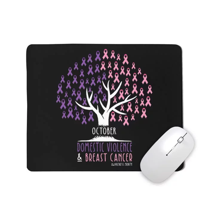 Ribbon Tree Breast Cancer And Domestic Violence Awareness Mousepad