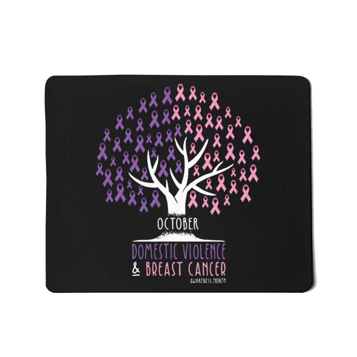 Ribbon Tree Breast Cancer And Domestic Violence Awareness Mousepad