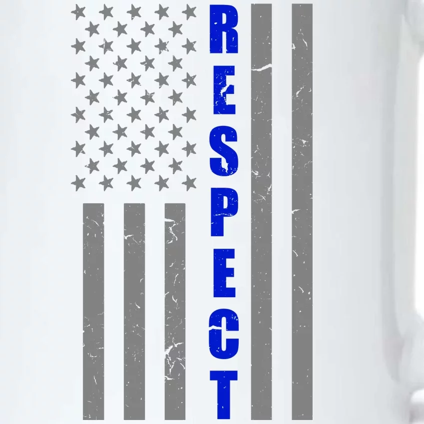 Respect The Blue Support Our Police American Flag Black Color Changing Mug