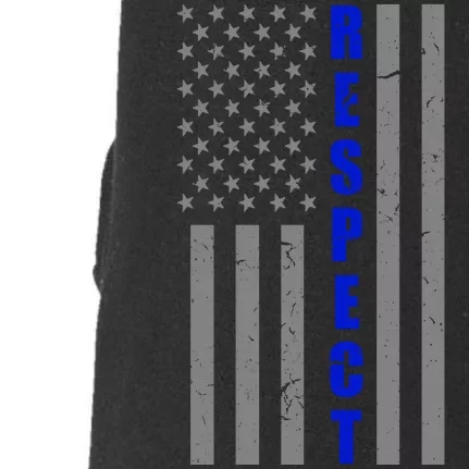 Respect The Blue Support Our Police American Flag Doggie 3-End Fleece Hoodie