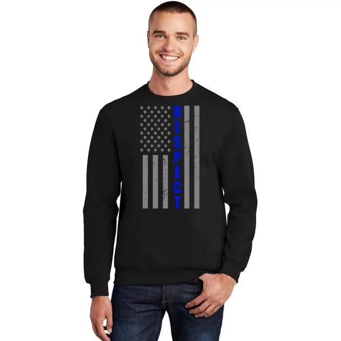 Respect The Blue Support Our Police American Flag Sweatshirt