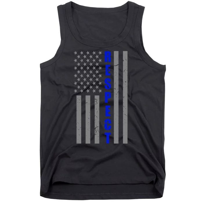 Respect The Blue Support Our Police American Flag Tank Top