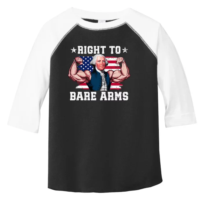 Right To Bare Arms Us Flag 4th Of July Toddler Fine Jersey T-Shirt