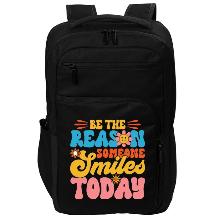 Retro Teacher Be The Reason Someone Smiles Today Teacher Impact Tech Backpack