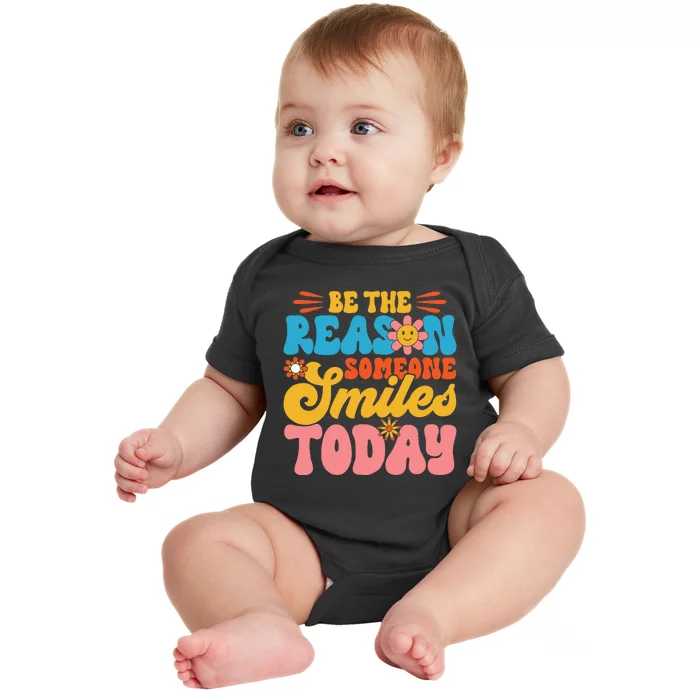 Retro Teacher Be The Reason Someone Smiles Today Teacher Baby Bodysuit