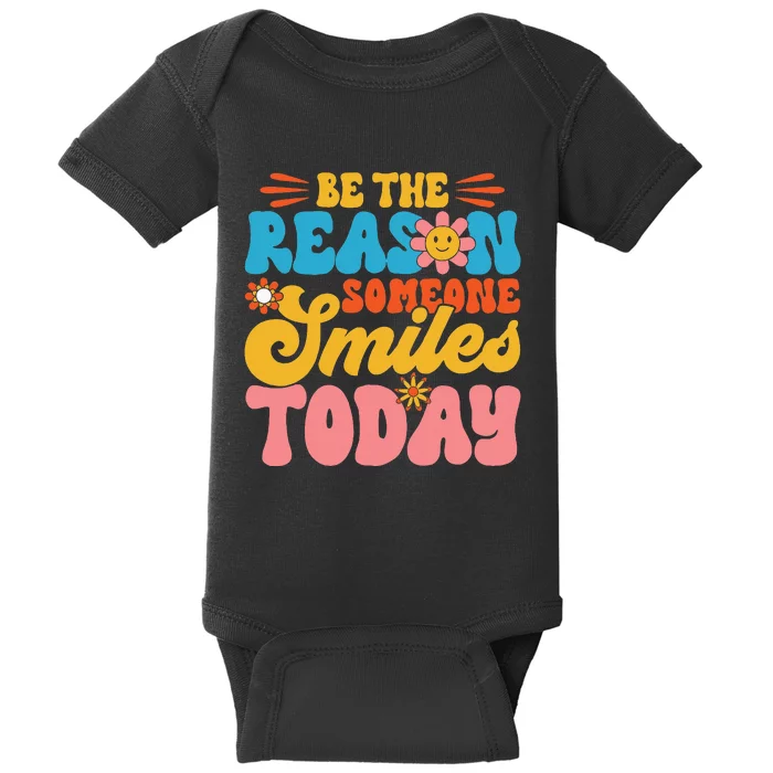 Retro Teacher Be The Reason Someone Smiles Today Teacher Baby Bodysuit