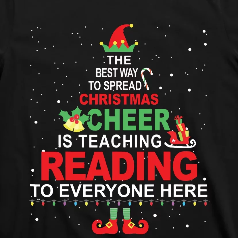 Reading Teacher Christmas Shirts Elf Christmas Cheer T-Shirt