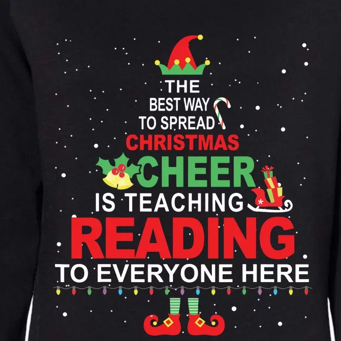 Reading Teacher Christmas Shirts Elf Christmas Cheer Womens California Wash Sweatshirt