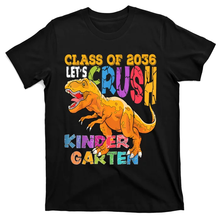 Ready To Crush Kindergarten 2036 Dinosaur Back To School Boy T-Shirt