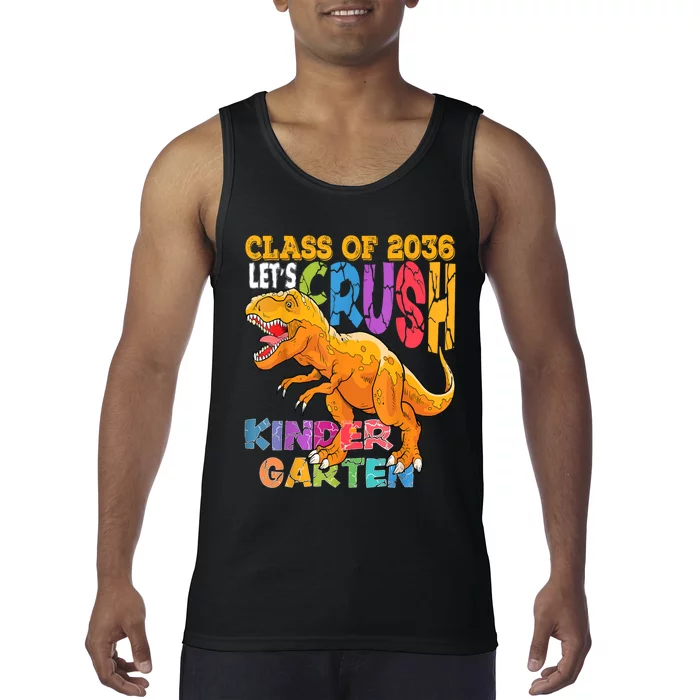 Ready To Crush Kindergarten 2036 Dinosaur Back To School Boy Tank Top