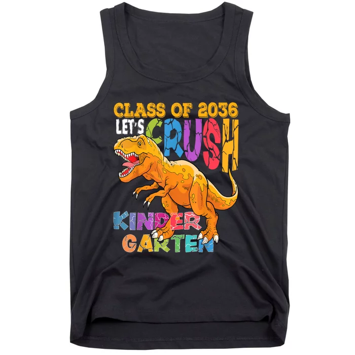 Ready To Crush Kindergarten 2036 Dinosaur Back To School Boy Tank Top