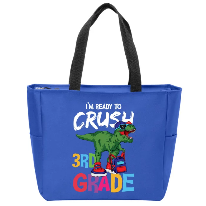 Ready To Crush Third Grade T Rex Cute 3Rd Grade Gift Zip Tote Bag