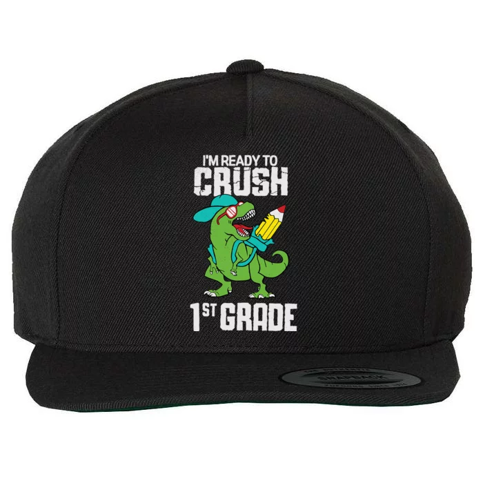 Ready to Crush First 1st Grade Dinosaur Back to School Wool Snapback Cap