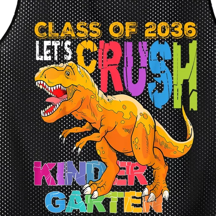 Ready To Crush Kindergarten 2036 Dinosaur Back To School Boy Mesh Reversible Basketball Jersey Tank