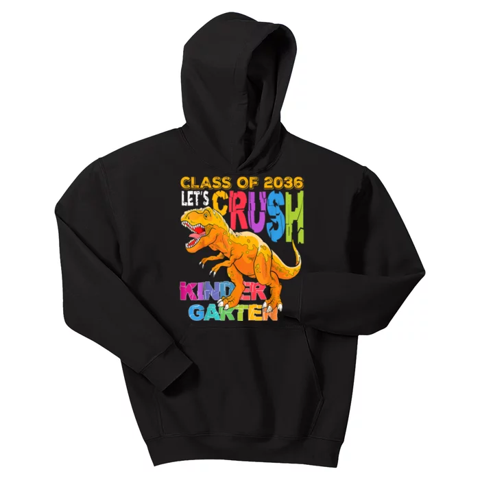 Ready To Crush Kindergarten 2036 Dinosaur Back To School Boy Kids Hoodie