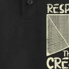 Respect The Crease Lacrosse Lax Goalie Player Gift Dry Zone Grid Performance Polo