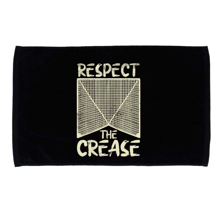 Respect The Crease Lacrosse Lax Goalie Player Gift Microfiber Hand Towel