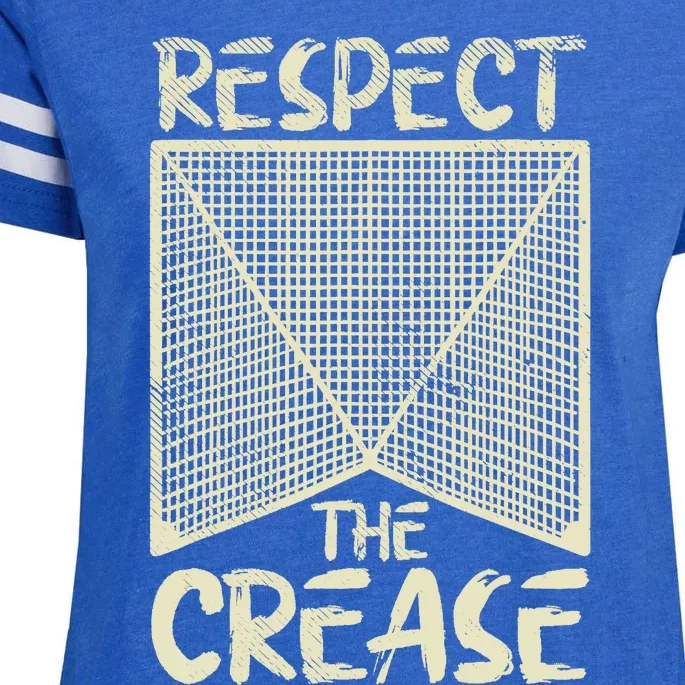 Respect The Crease Lacrosse Lax Goalie Player Gift Enza Ladies Jersey Football T-Shirt