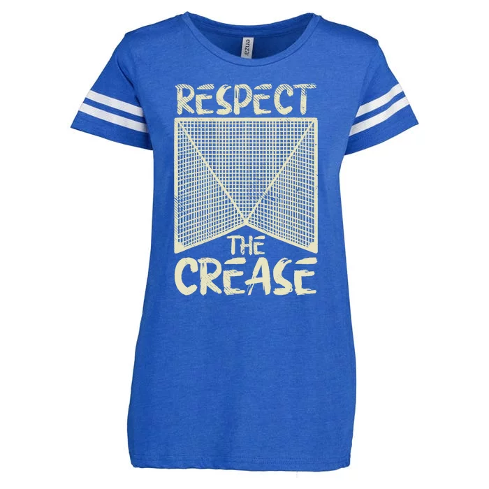 Respect The Crease Lacrosse Lax Goalie Player Gift Enza Ladies Jersey Football T-Shirt