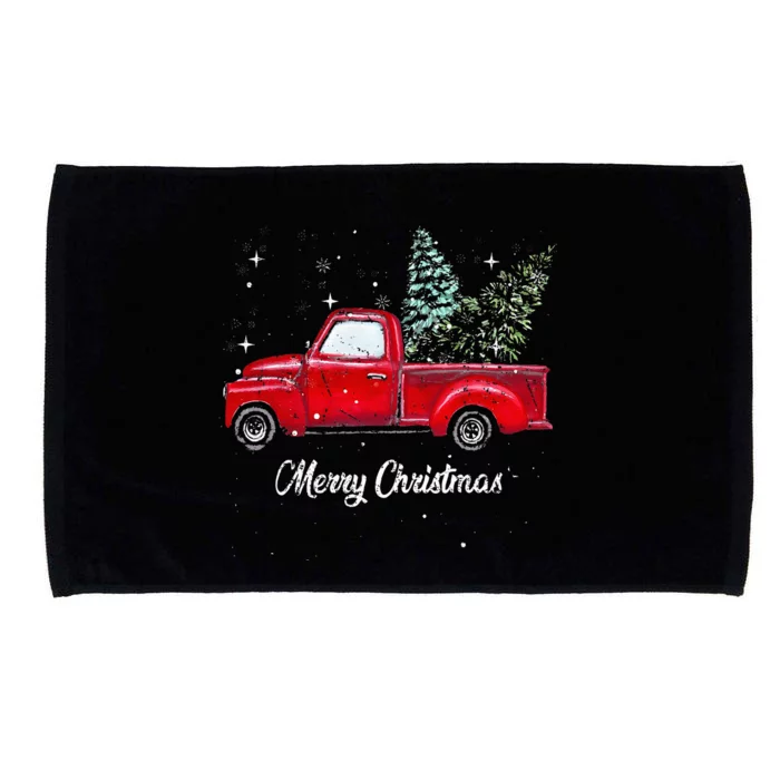 Red Truck Christmas Funny Merry Christmas Yall Microfiber Hand Towel