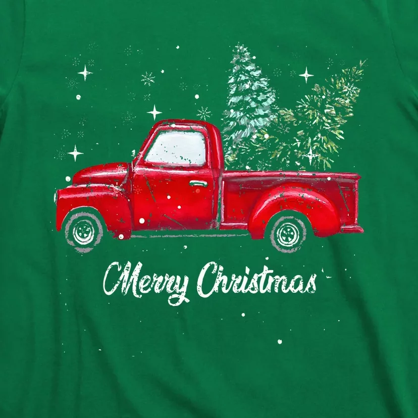 Red Truck Christmas Funny Merry Christmas Yall T-Shirt