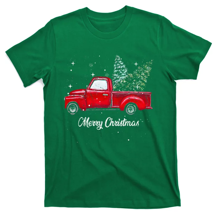 Red Truck Christmas Funny Merry Christmas Yall T-Shirt