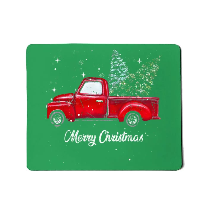 Red Truck Christmas Funny Merry Christmas Yall Mousepad