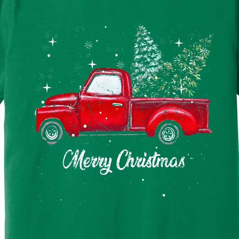 Red Truck Christmas Funny Merry Christmas Yall Premium T-Shirt