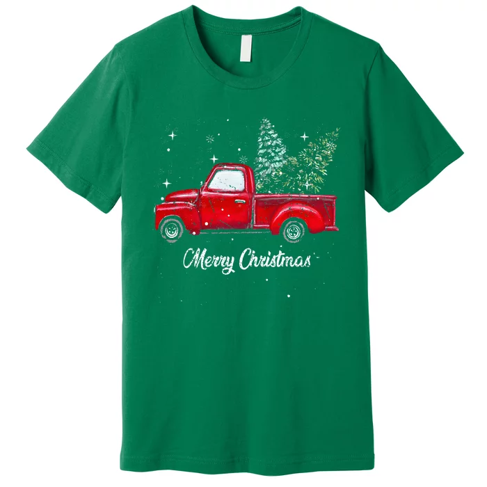 Red Truck Christmas Funny Merry Christmas Yall Premium T-Shirt