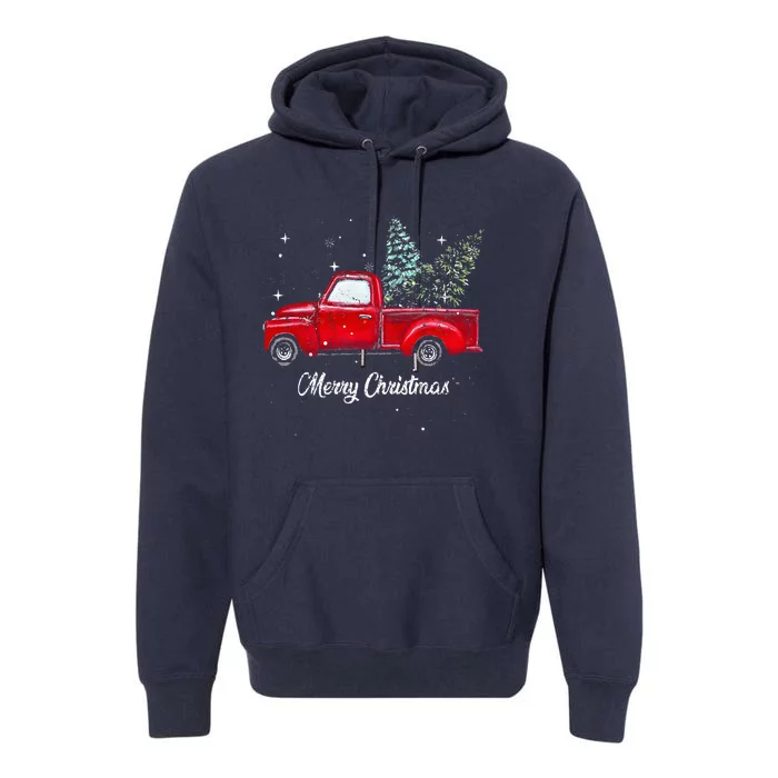 Red Truck Christmas Funny Merry Christmas Yall Premium Hoodie